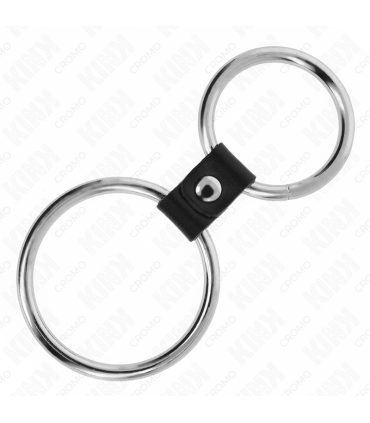 KINK ANILLO PENE DOBLE METAL 37 CM A 5 CM CONECTADOS POR CORREA POLIPIEL MODELO 1