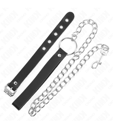 KINK ANILLO PENE CUERO CON CORREA 215 X 2 CM Y CADENA METAL 60 CM