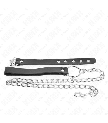 KINK ANILLO PENE CUERO CON CORREA 215 X 2 CM Y CADENA METAL 60 CM