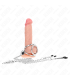 KINK ANILLO PENE TRIPLE METAL CROMADO 3 CM A 45 CM CON CADENA METAL 26 CM Y PINZAS PARA PEZONES