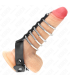 KINK ANILLO PENE CUERO CORREA CON CERRADURA 21 X 2 CM Y 5 ANILLOS METAL DE 3 CM A 4 CM