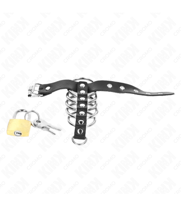 KINK ANILLO PENE CUERO CORREA CON CERRADURA 21 X 2 CM Y 5 ANILLOS METAL DE 3 CM A 4 CM