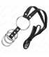 KINK 4 ANILLOS PENE METAL CONECTADOS 38 CM A 5 CM CON CINTURON DE POLIPIEL 112 CM