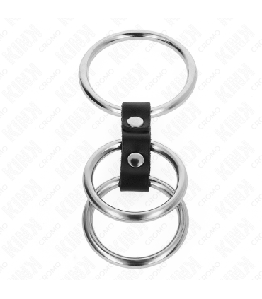 KINK ANILLO PENE TRIPLE METAL 37 CM A 5 CM CONECTADOS CON CUERO