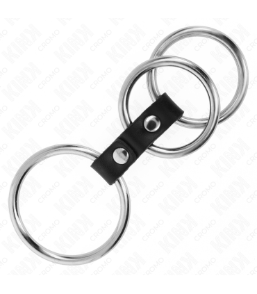 KINK ANILLO PENE TRIPLE METAL 37 CM A 5 CM CONECTADOS CON CUERO