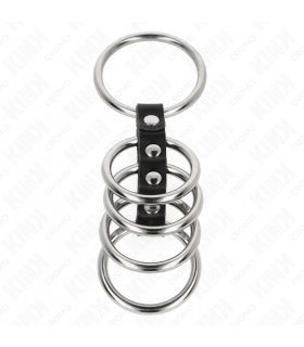 KINK 5 ANILLOS PENE 37 CM A 5 CM METAL CONECTADOS POR CUERO