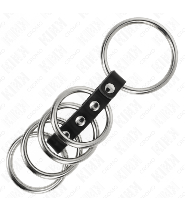 KINK 5 ANILLOS PENE 37 CM A 5 CM METAL CONECTADOS POR CUERO