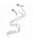 KINK ANILLO PENE TRIPLE METAL CROMADO 38 CM A 5 CM CON CADENA METAL 26 CM Y PINZAS PARA PEZONES MODELO 1