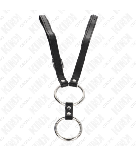 KINK ANILLO PENE DOBLE METAL 38 CM A 5 CM CON CINTURON DE POLIPIEL 112 CM