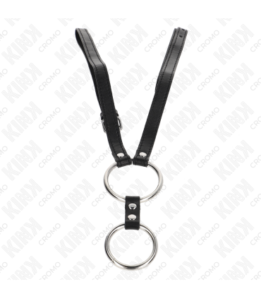 KINK ANILLO PENE DOBLE METAL 38 CM A 5 CM CON CINTURON DE POLIPIEL 112 CM