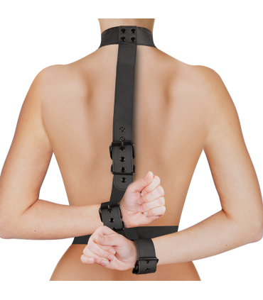 FETISH SUBMISSIVE BONDAGE CONJUNTO DE SUJECION PARA EL CUERPO DE CUELLO Y MUNEQUERAS