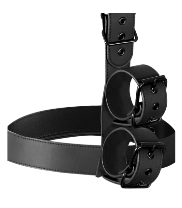 FETISH SUBMISSIVE BONDAGE CONJUNTO DE SUJECION PARA EL CUERPO DE CUELLO Y MUNEQUERAS