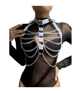 SUBBLIME 953737 ARNES DE PECHO CON ANILLOS Y CADENAS PLATA TALLA UNICA