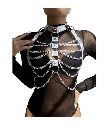 SUBBLIME 953737 ARNES DE PECHO CON ANILLOS Y CADENAS PLATA TALLA UNICA