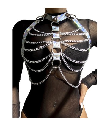 SUBBLIME 953737 ARNES DE PECHO CON ANILLOS Y CADENAS PLATA TALLA UNICA