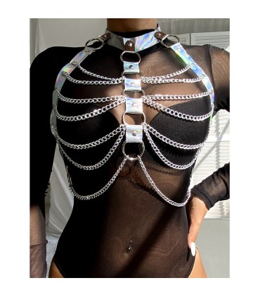 SUBBLIME 953737 ARNES DE PECHO CON ANILLOS Y CADENAS PLATA TALLA UNICA