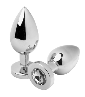 METAL HARD ANAL PLUG DIAMOND TRANSPARENTE SMALL 571CM