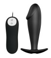 PRETTY LOVE - PLUG ANAL SILICONA FORMA PENE Y 12 MODOS VIBRACIÓN NEGRO