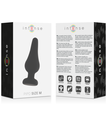 INTENSE ANAL PLUG PIPO M SILICONE NEGRO 11 CM