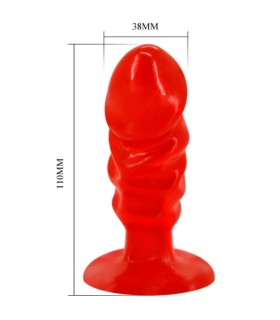 BAILE PLUG ANAL UNISEX CON VENTOSA ROJO
