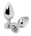 METAL HARD - ANAL PLUG DIAMOND TRANSPARENTE MEDIUM 7.62CM