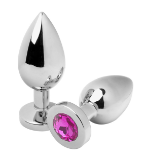 METAL HARD ANAL PLUG DIAMOND ROSA MEDIUM 762CM