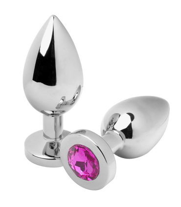 METAL HARD ANAL PLUG DIAMOND ROSA MEDIUM 762CM