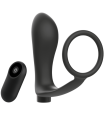 ADDICTED TOYS - ANILLA PENE CON PLUG ANAL CONTROL REMOTO NEGRO RECARGABLE