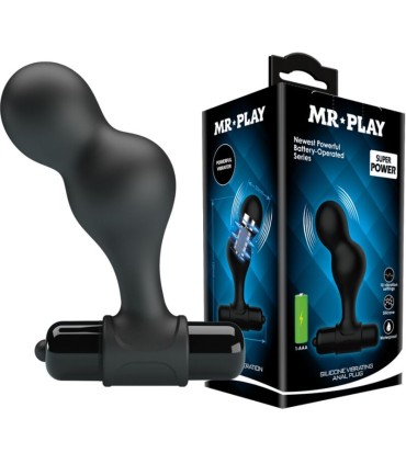 MR PLAY PLUG ANAL VIBRADOR DE SILICONA NEGRO