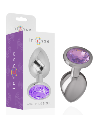 INTENSE PLUG ANAL METAL ALUMINIO CON CRISTAL VIOLETA TALLA S
