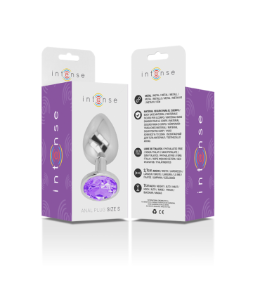 INTENSE PLUG ANAL METAL ALUMINIO CON CRISTAL VIOLETA TALLA S