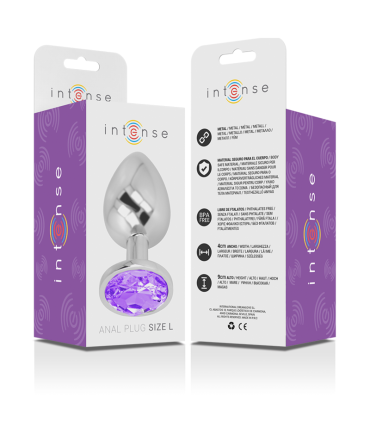 INTENSE PLUG ANAL METAL ALUMINIO CON CRISTAL VIOLETA TALLA L