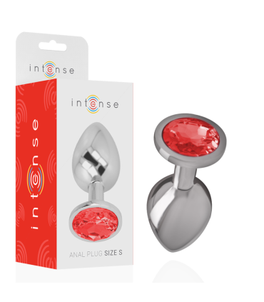 INTENSE PLUG ANAL METAL ALUMINIO CON CRISTAL ROJO TALLA S
