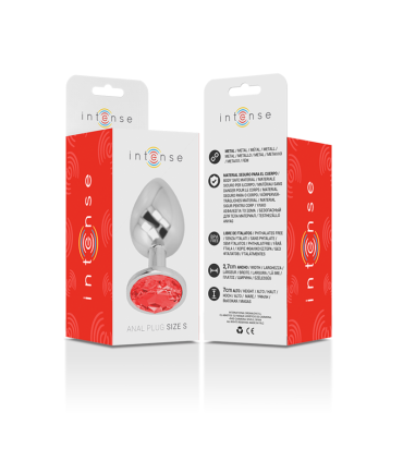 INTENSE PLUG ANAL METAL ALUMINIO CON CRISTAL ROJO TALLA S