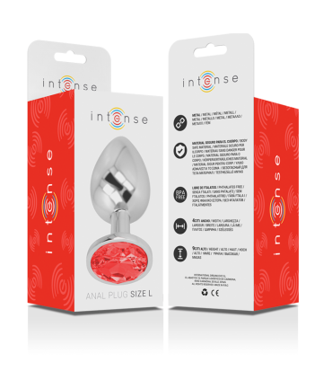 INTENSE PLUG ANAL METAL ALUMINIO CON CRISTAL ROJO TALLA L