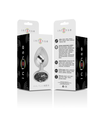 INTENSE PLUG ANAL METAL ALUMINIO CON CRISTAL NEGRO TALLA S