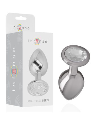 INTENSE PLUG ANAL METAL ALUMINIO CON CRISTAL PLATA TALLA S