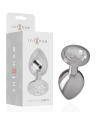 INTENSE - PLUG ANAL METAL ALUMINIO CON CRISTAL PLATA TALLA S