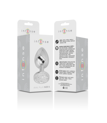 INTENSE PLUG ANAL METAL ALUMINIO CON CRISTAL PLATA TALLA S