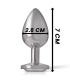 INTENSE PLUG ANAL METAL ALUMINIO CON CRISTAL PLATA TALLA S