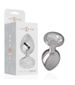 INTENSE - PLUG ANAL METAL ALUMINIO CON CRISTAL PLATA TALLA M