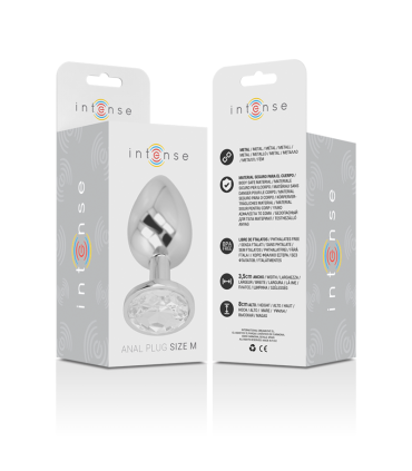 INTENSE PLUG ANAL METAL ALUMINIO CON CRISTAL PLATA TALLA M