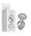 INTENSE - PLUG ANAL METAL ALUMINIO CON CRISTAL PLATA TALLA L