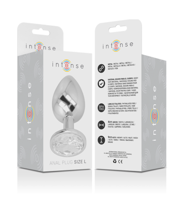 INTENSE PLUG ANAL METAL ALUMINIO CON CRISTAL PLATA TALLA L