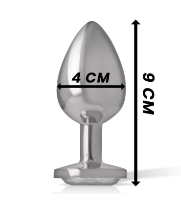 INTENSE PLUG ANAL METAL ALUMINIO CON CRISTAL PLATA TALLA L