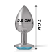 INTENSE PLUG ANAL METAL ALUMINIO CON CRISTAL AZUL TALLA S