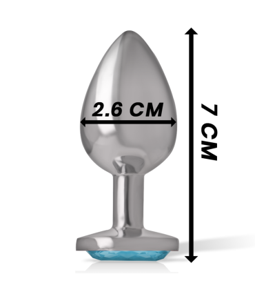 INTENSE PLUG ANAL METAL ALUMINIO CON CRISTAL AZUL TALLA S