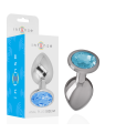 INTENSE - PLUG ANAL METAL ALUMINIO CON CRISTAL AZUL TALLA M
