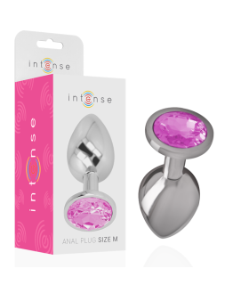 INTENSE PLUG ANAL METAL ALUMINIO CON CRISTAL ROSA TALLA M