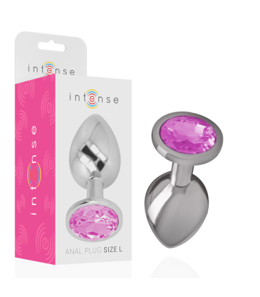 INTENSE PLUG ANAL METAL ALUMINIO CON CRISTAL ROSA TALLA L